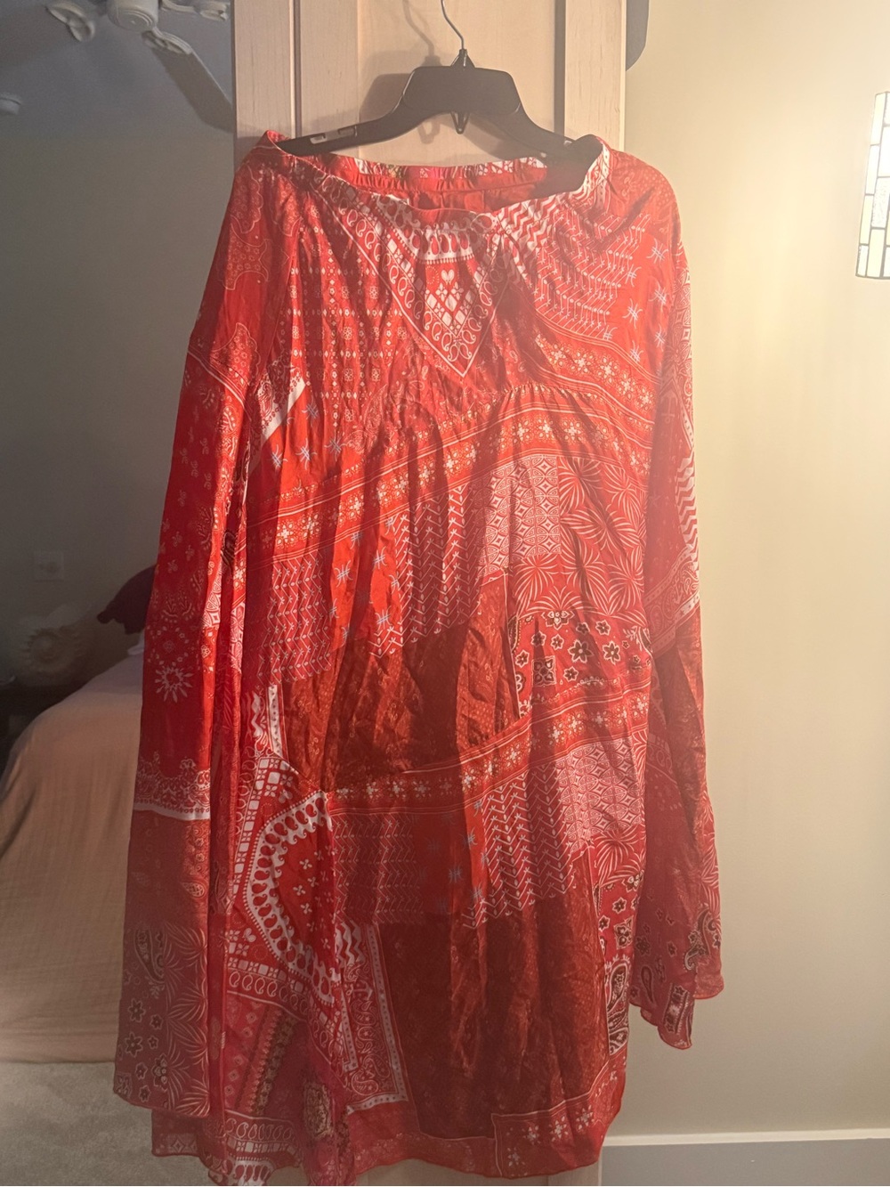 Johnny Was Red Bandana Print Blouse